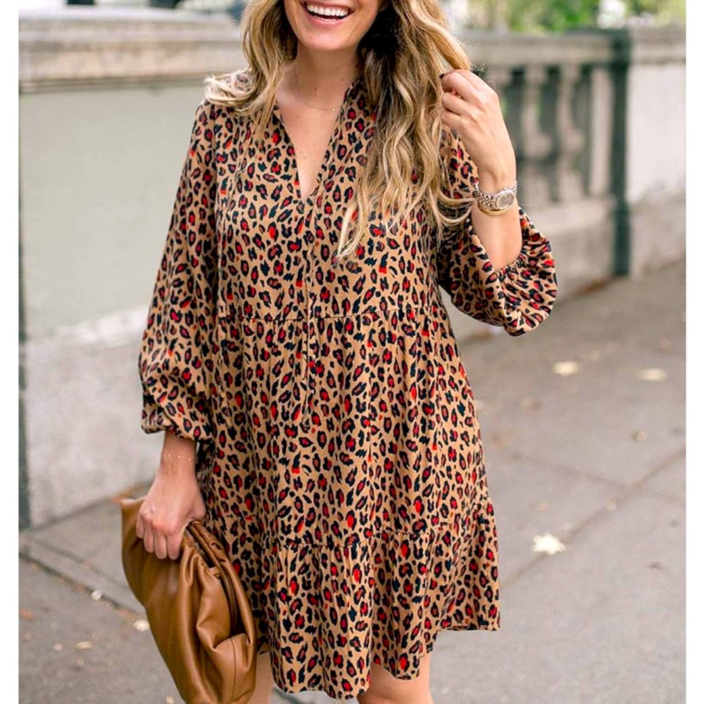 Grace Atwood The Drop Animal Print Mini Dress Size XXL